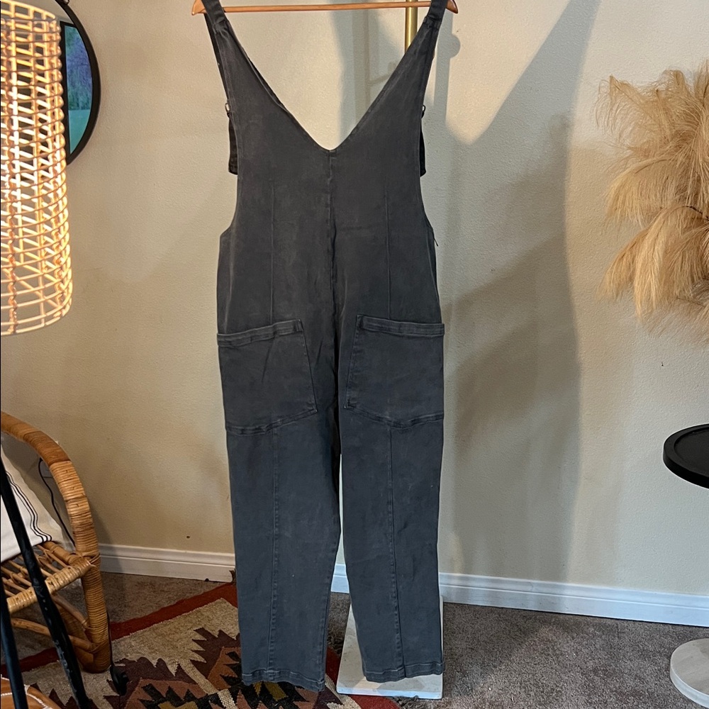 Women's Gray Denim Overalls